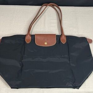 Longchamp Black and Brown Tote Bag
